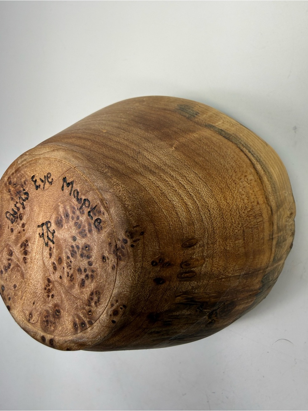 Natural hand turned crafted Burl Birds Eye maple Wood Decorative bowl live edge - Picture 7 of 9